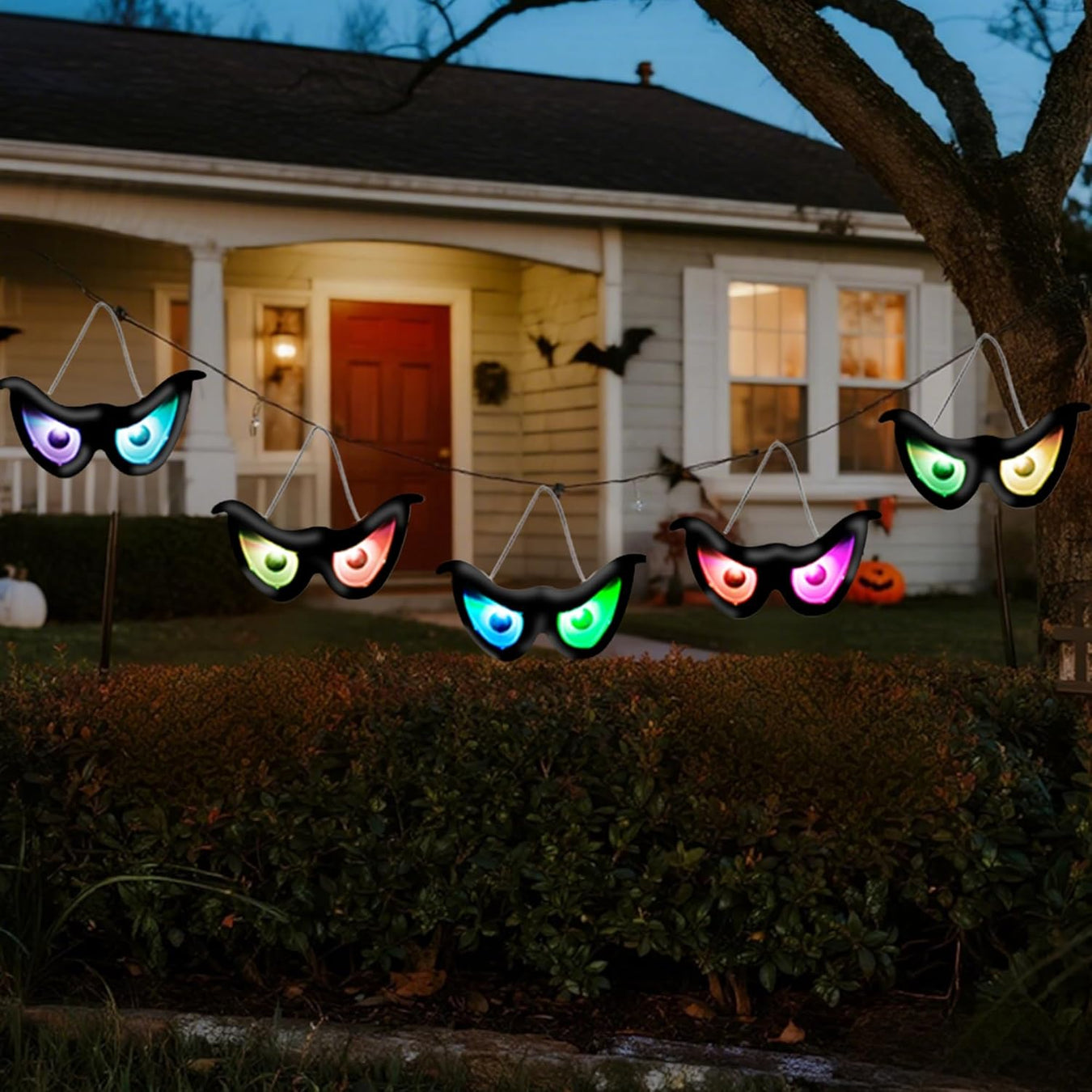 6.5Ft Outdoor Halloween Decorations 5 Pairs Glowing Eyes