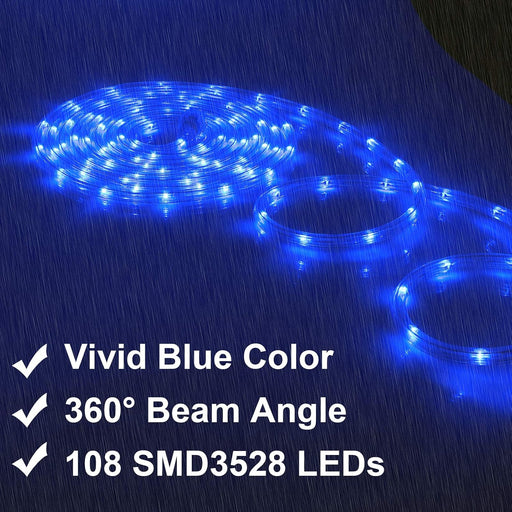 16Ft Blue Rope Light ETL Waterproof Outdoor
