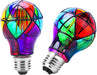 Stained Glass Light Bulbs E26 3.5W LED Edison Light Bulb A60 2 Pack