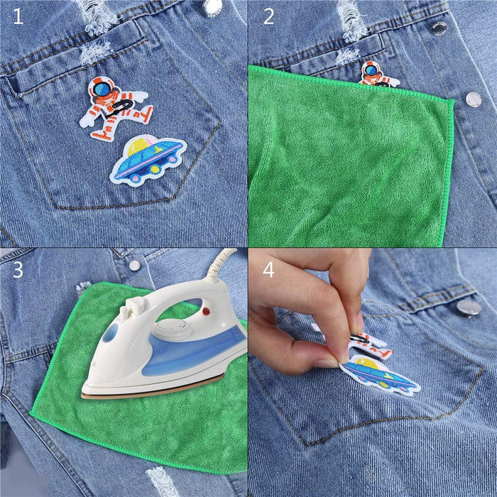 26Pcs Iron on Patches DIY Sew on Decorative Appliques Stickers Embroidery Patches for Cloth Backpacks Jeans Coats, Solar System Theme