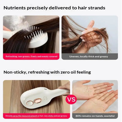 Electric Steam Hair Straightening Brush Water Spray Wet Dry Use USB-C Fast Charging Portable Hair Tool for Salon Travel Use