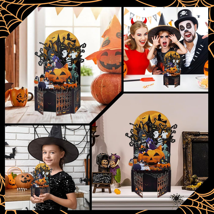 Pop up Halloween Card, Halloween Gifts for Kids Friends Cat Lovers