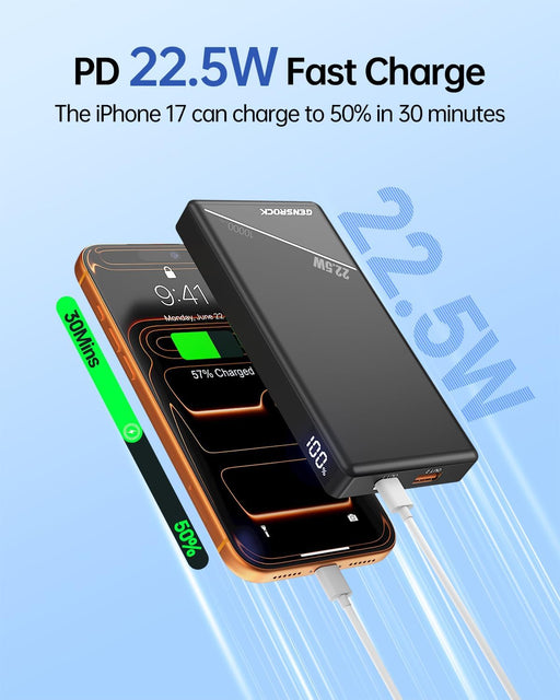 2-Pack Portable Charger Power Bank 10000Mah, Slim Power Bank