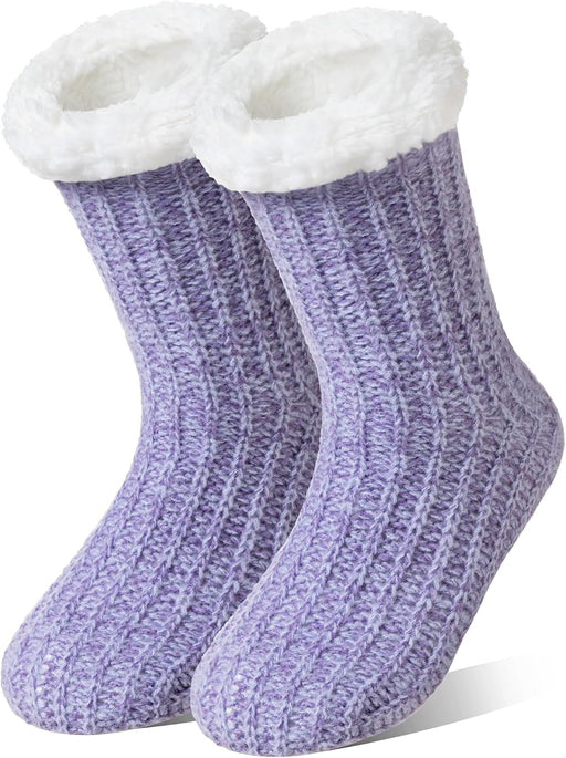 Women Slipper Fuzzy Socks Winter Warm Thermal Cozy Fleece Home Grips Socks