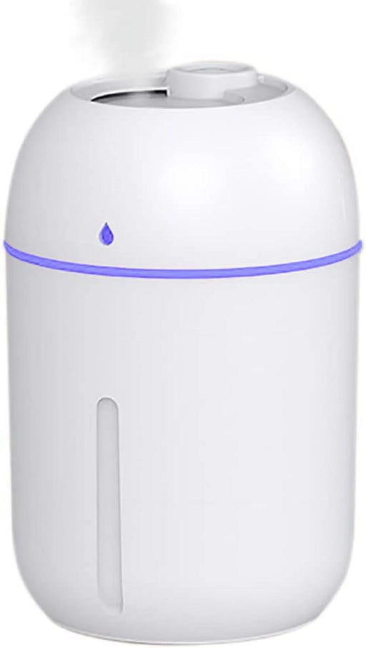 Mini Humidifier, 300Ml Portable Small Humidifiers for Baby, Car Humidifier Diffuser for Travel Plants Bedroom Desk Office, Cool Mist Air Humidifier with 7 Color Night Lights