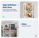 65" Corner Display Cabinet with LED Lights 4 Tier, White, Curio Cabinet with Motion Sensor Lighting & Glass Doors for Collectibles, Easy Assembly Shelves
