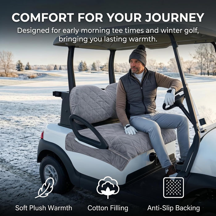 Golf Cart Seat Cover Towel Blanket, Warm Soft Plush 2-4 Passenger