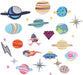 26Pcs Iron on Patches DIY Sew on Decorative Appliques Stickers Embroidery Patches for Cloth Backpacks Jeans Coats, Solar System Theme