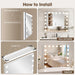 Vanity Mirror with Lights,Makeup Mirror with 17 Dimmable LED Bulbs, 3 Color Lighting Modes Detachable 10X Magnification Mirror Touch Control, 23.6X19,7 Inch, White