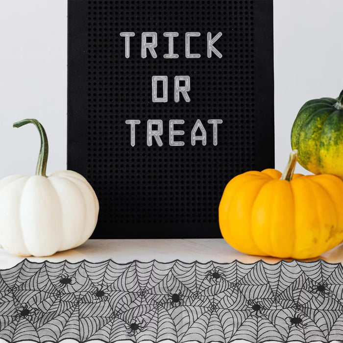 Clearance under 5 Halloween Decorations Halloween Spiderweb Tablecloth Black Lace Spider Party Table Decor Curtain