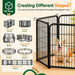 Dog Playpen 24In 16 Panels Pet Fence for Indoor Yard RV Camping