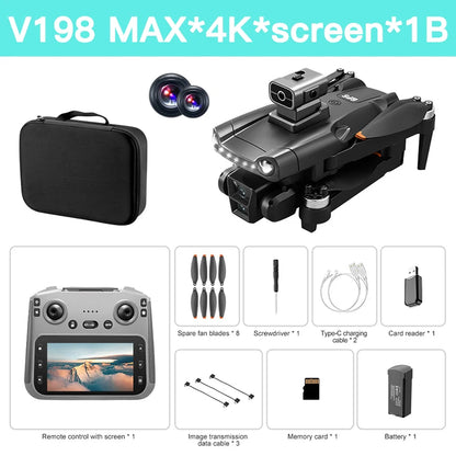 Original V198 MAX GPS Drone 8K Profesional 4K HD Camera Brushless Laser Obstacle Avoidance Foldable Quadcopter Aerial Optical