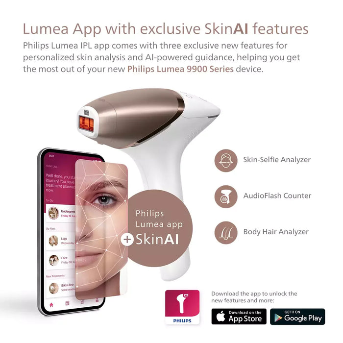Philips Lumea Bri977 9900 Series Ipl Hair Removal Tool with 4 Attachments for Body, Face, Bikini and Armpits