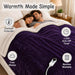Electric Heated Blanket Full 72"X84" - Dark Purple, ETL Certified