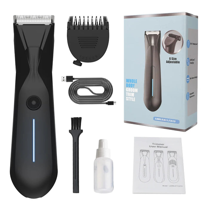 2025 New Men'S Electric Hair Clipper Removal Private Leg Pubic Groin Hair Trimmer Full Body Waterproof Trimmer Shaving Razor