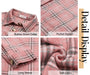Womens Plaid Shirts Flannel Shacket Jacket Long Sleeve Button down Shirts Blouses Tops