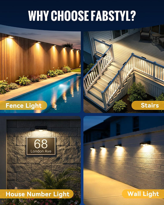 12 Pack Solar Deck Fence Lights Outdoor with 3 Modes Motion Sensor