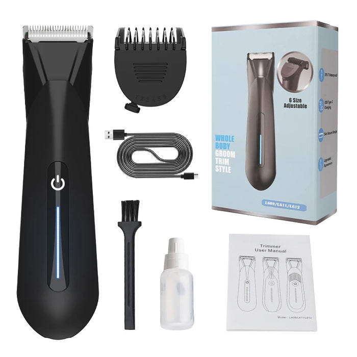 2025 New Men'S Electric Hair Clipper Removal Private Leg Pubic Groin Hair Trimmer Full Body Waterproof Trimmer Shaving Razor
