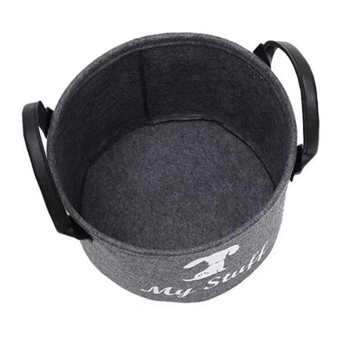 Felt Pet Toy Box Pet Toy Storage Basket Dog Toy Box Special Storage Basket for Organizing Pet Supplies Blanket Pet Storage Box