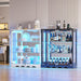 39" Display Cabinet with Glass Doors, RGB Lights, Lock & 3-Tier
